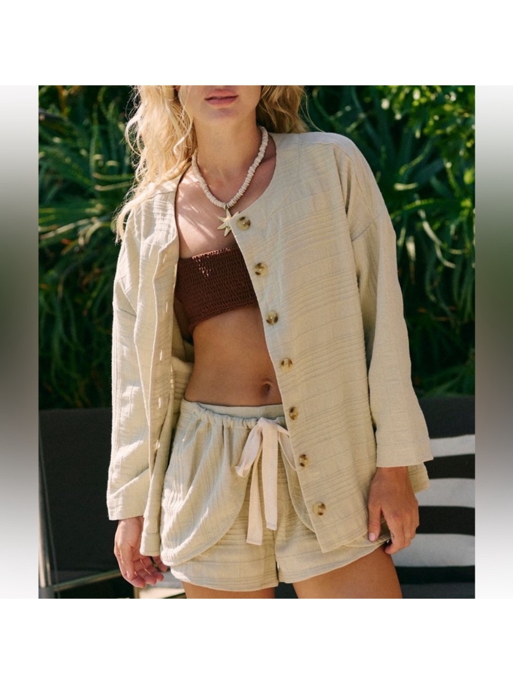 Free People Free-Est Lightweight Creamy Slub Button-Front Jacket - Women's S-P